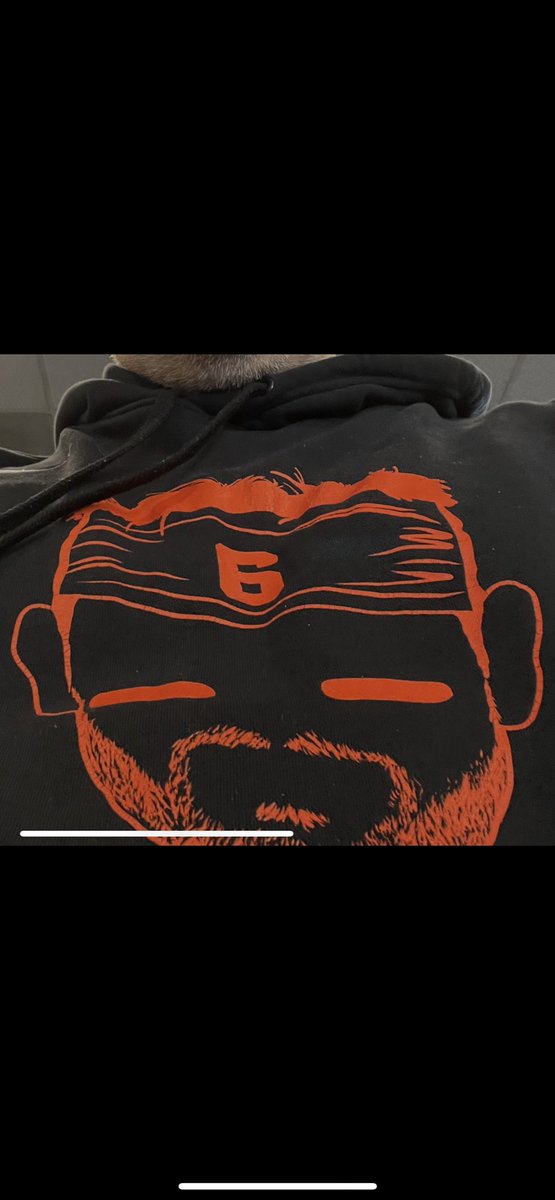 _Jet39's tweet photo. ⁦@bakermayfield⁩ ⁦@Buccaneers⁩ I have worn this hoodie every flight I’m on hoping to see Baker.    The one and only time I wasn’t wearing it I ran into him It was in my luggage 🤦🏻‍♂️. https://t.co/LzXBjOE6yC