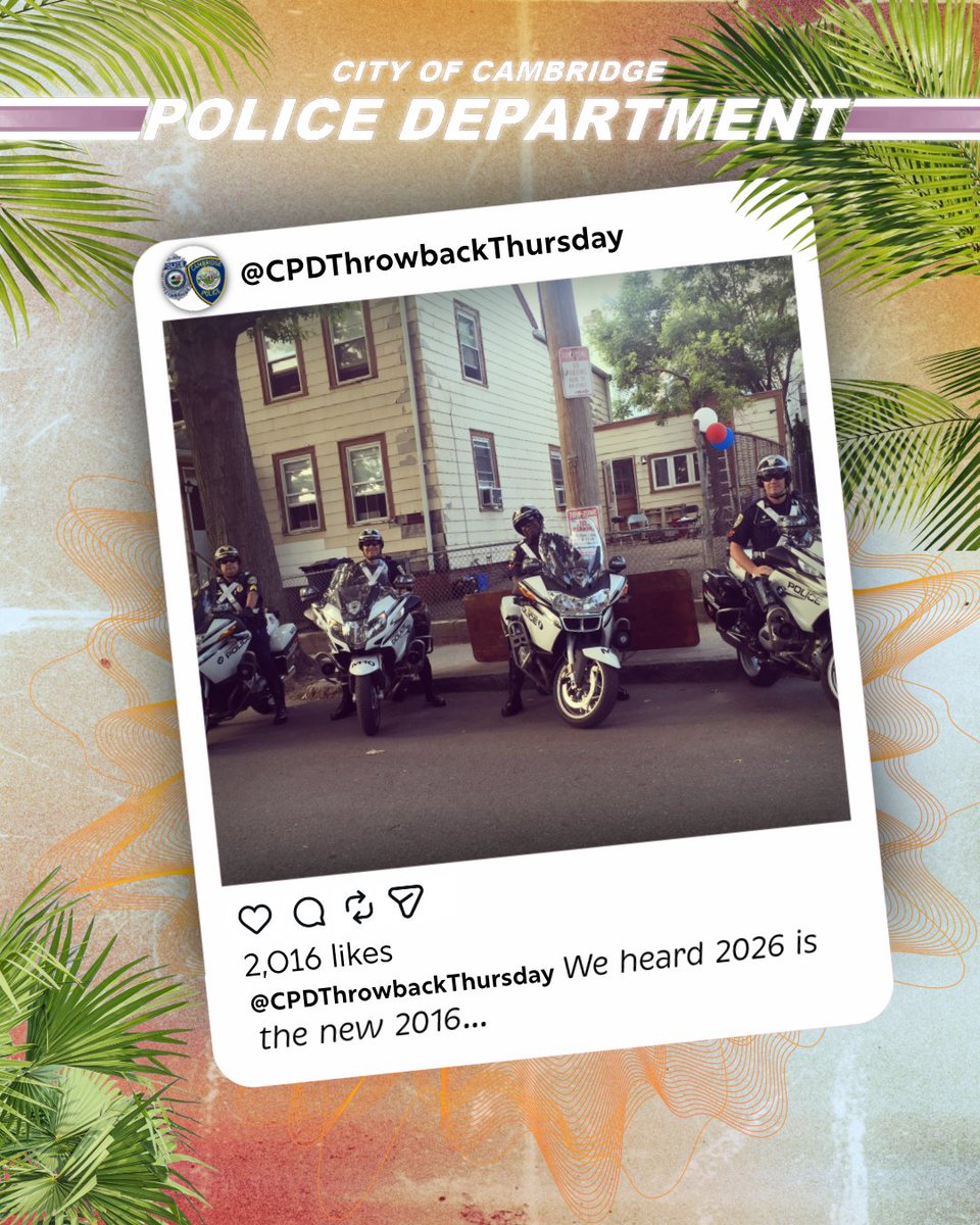 CambridgePolice's tweet photo. A recent social media trend has been flashing back to 2016, so for this Throwback Thursday were turning the clock back 10 years with some of the pictures we posted that year. While some things have changed, there are still a number of these familiar faces on our team today. https://t.co/dAcKqEBV1T