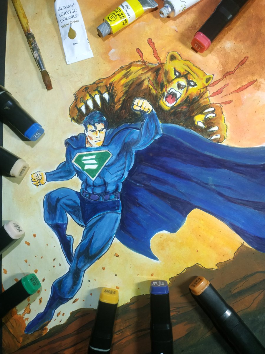 elkaffear's tweet image. My original hand drawn for $SUPER 
KILL THE BEAR!!!
@SuperOnSol_ 

 #SUPERCOIN $SUPER