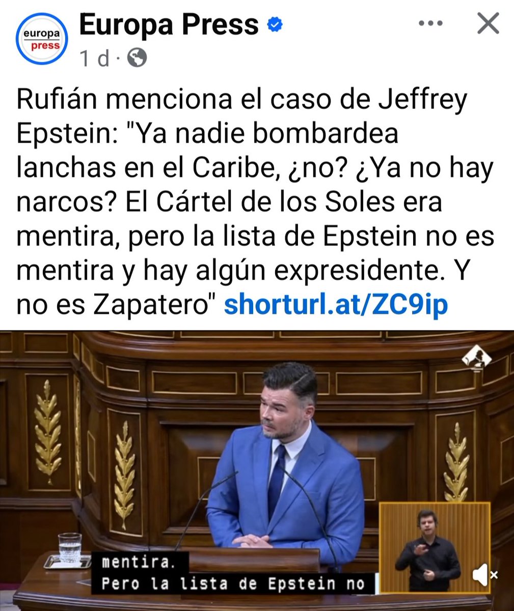 lara_martinez8's tweet image. Qué bueno es Rufián y cómo nos recuerda que en la lista Epstein salió Áznar y su familia y que además recibió 2 paquetes de este pedófilo.

Es que las cloacas fascistas se han "olvidado" por completo de este tema. Ellos prefieren seguir mintiendo sobre Zapatero.

#MalasLenguas