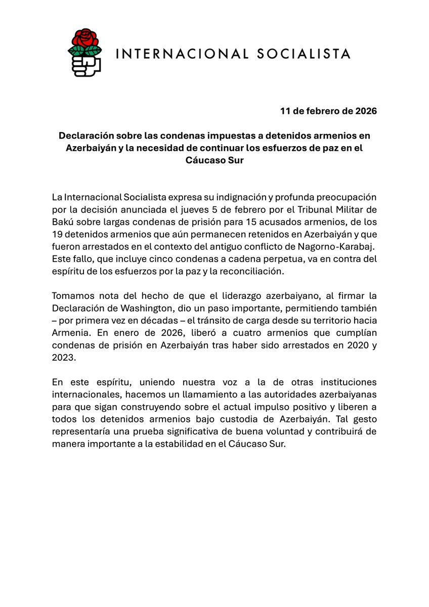 Socialist International tweet media