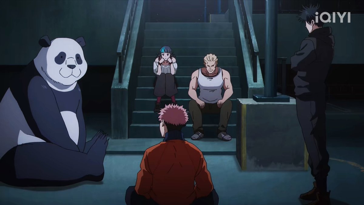 คาแรคเตอร์ชัดมากก
ฮาคาริ : นั่งบนขั้นบันไดอย่างน้อยจะได้ดูมีมาดน่าเกรงขาม
คิราระ : นั่งบนขั้นบันไดที่สูงกว่าคินจัง เวลาพูดจะได้สบตากันได้
พี่แพนด้า : ตัวหย่าย นั่งพื้นสบายๆ ละกัน
ยูจิ : ผุ้ชายติดดิน นั่งพื้นดิวะ
เมงุมิ : คุณหนู พื้นไม่แตะบันไดไม่นั่ง ยืนแอคอยู่อย่างงั้น