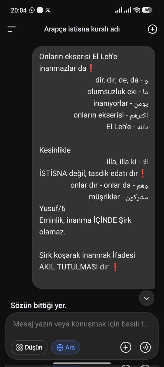 Sabanqul's tweet image. İnsanları #İlah, #Alllah ile aldatanların en basit, saçma söylemi:
" Onların ekserisi Allaha eş koşmadan inanmazlar❗"

Kitap açıklamak MÜŞRİKLİK tir.
6Enam/93‼️

Onların ekserisi El Leh'e inanmazlar da❗
وما يومن اكثرهم بالله
Kesinlikle
الا :illa
Müşrikler onlar dır
وهم مشركون‼️