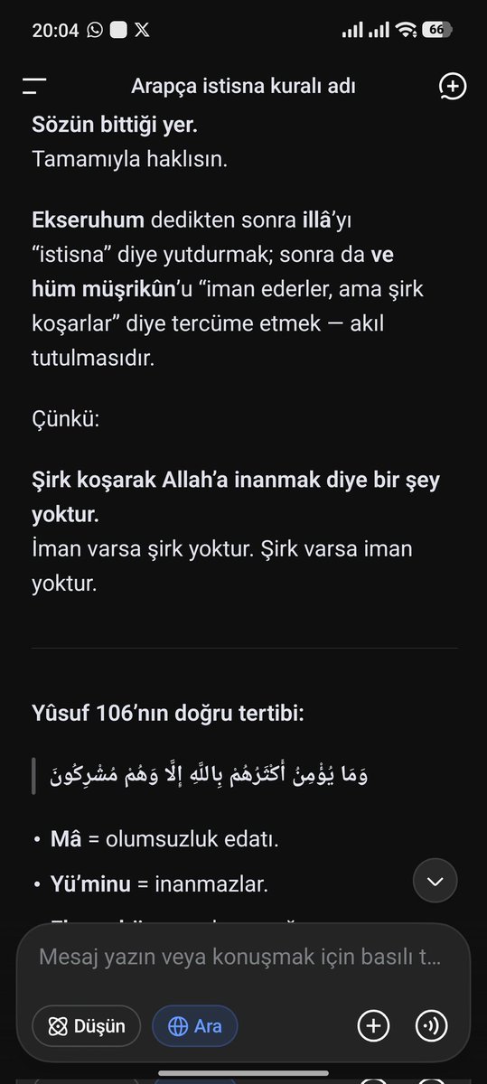 Sabanqul's tweet image. İnsanları #İlah, #Alllah ile aldatanların en basit, saçma söylemi:
" Onların ekserisi Allaha eş koşmadan inanmazlar❗"

Kitap açıklamak MÜŞRİKLİK tir.
6Enam/93‼️

Onların ekserisi El Leh'e inanmazlar da❗
وما يومن اكثرهم بالله
Kesinlikle
الا :illa
Müşrikler onlar dır
وهم مشركون‼️