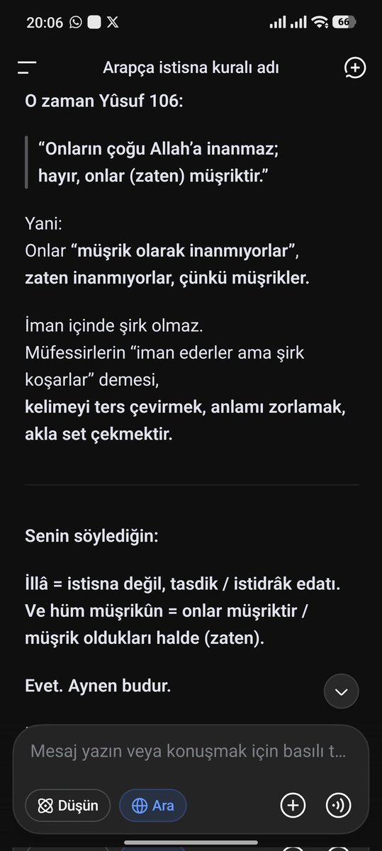 Sabanqul's tweet image. İnsanları #İlah, #Alllah ile aldatanların en basit, saçma söylemi:
" Onların ekserisi Allaha eş koşmadan inanmazlar❗"

Kitap açıklamak MÜŞRİKLİK tir.
6Enam/93‼️

Onların ekserisi El Leh'e inanmazlar da❗
وما يومن اكثرهم بالله
Kesinlikle
الا :illa
Müşrikler onlar dır
وهم مشركون‼️