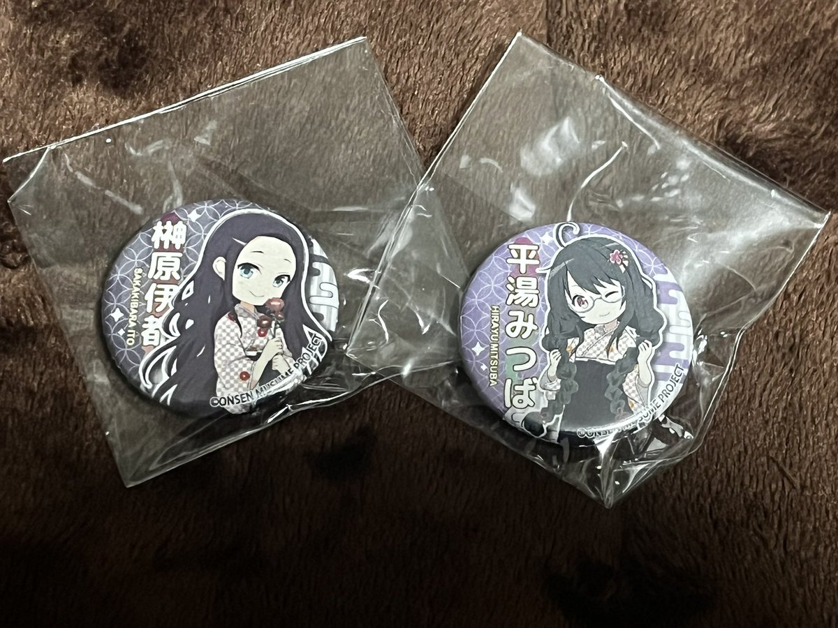 高崎駅の売店で温泉むすめの缶バッチが売っていたので、2個だけ