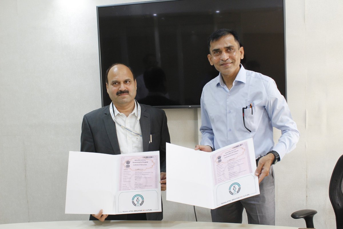gbrc_gujarat's tweet photo. @gbrc_gujarat has signed an MoU with @indrashil_u for collaborative research and academic partnerships. This collaboration will promote knowledge exchange, innovation, and capacity building in emerging areas of biotechnology and life sciences.

#Collaboration #Biotechnology https://t.co/uHiIB1zWf6