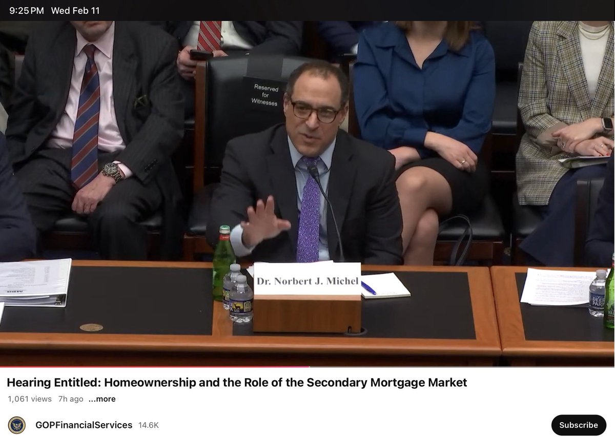 Ny1david's tweet photo. PSA: Norbert Michel's whoppers before Congress sought to pervert the history of the Financial Crisis. An explainer thread on his lie about the rating agencies: 1/ https://t.co/Py0yQcx4kz