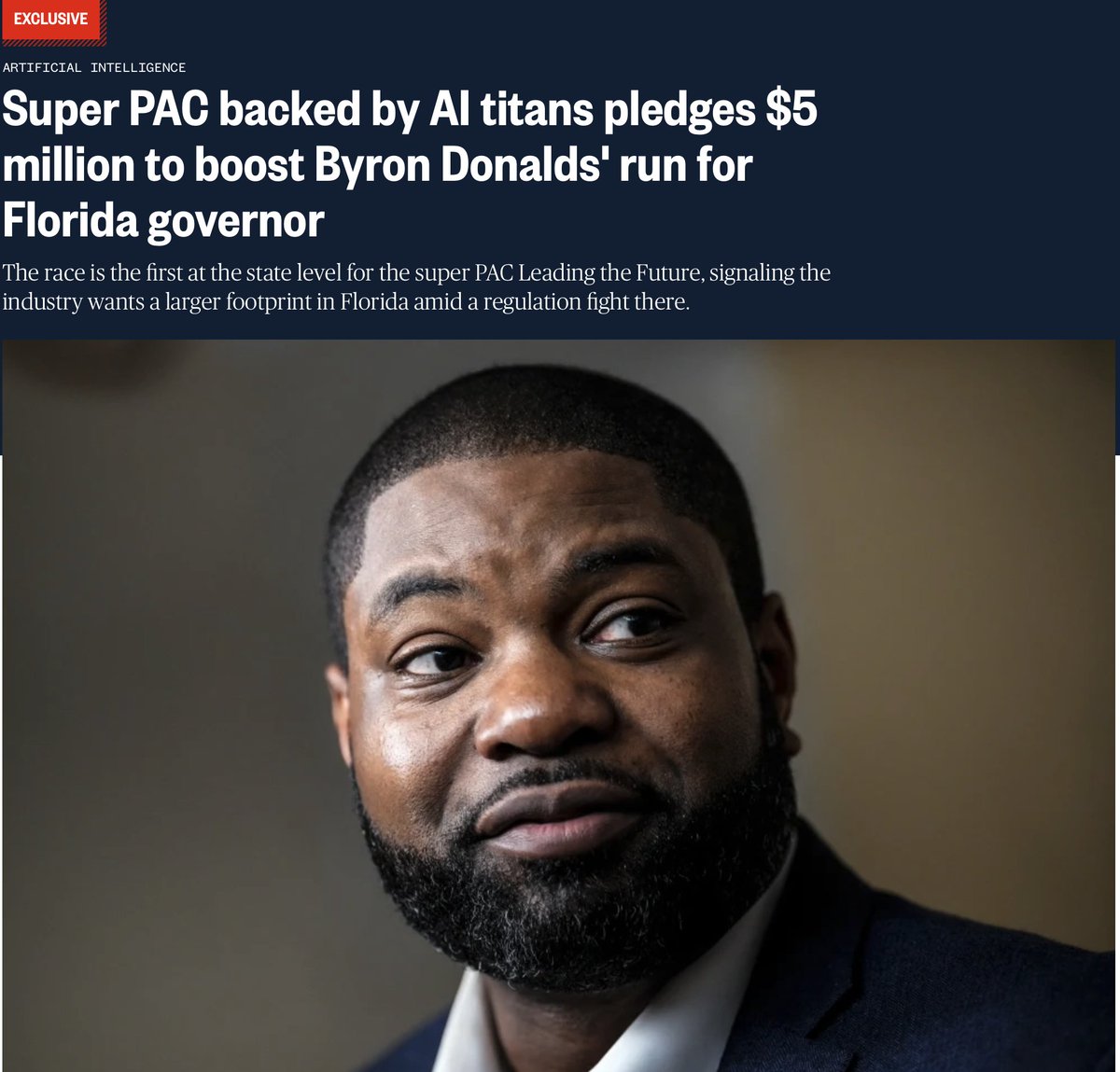 Paul_Renner's tweet image. Florida is not for sale.

We earned our Free State brand by standing up to federal overreach and putting Floridians first. Not Big Tech, not Wall Street, and not Washington insiders.

Now a political group run by Chuck Schumer liberals is preparing a $5 million ad buy to…