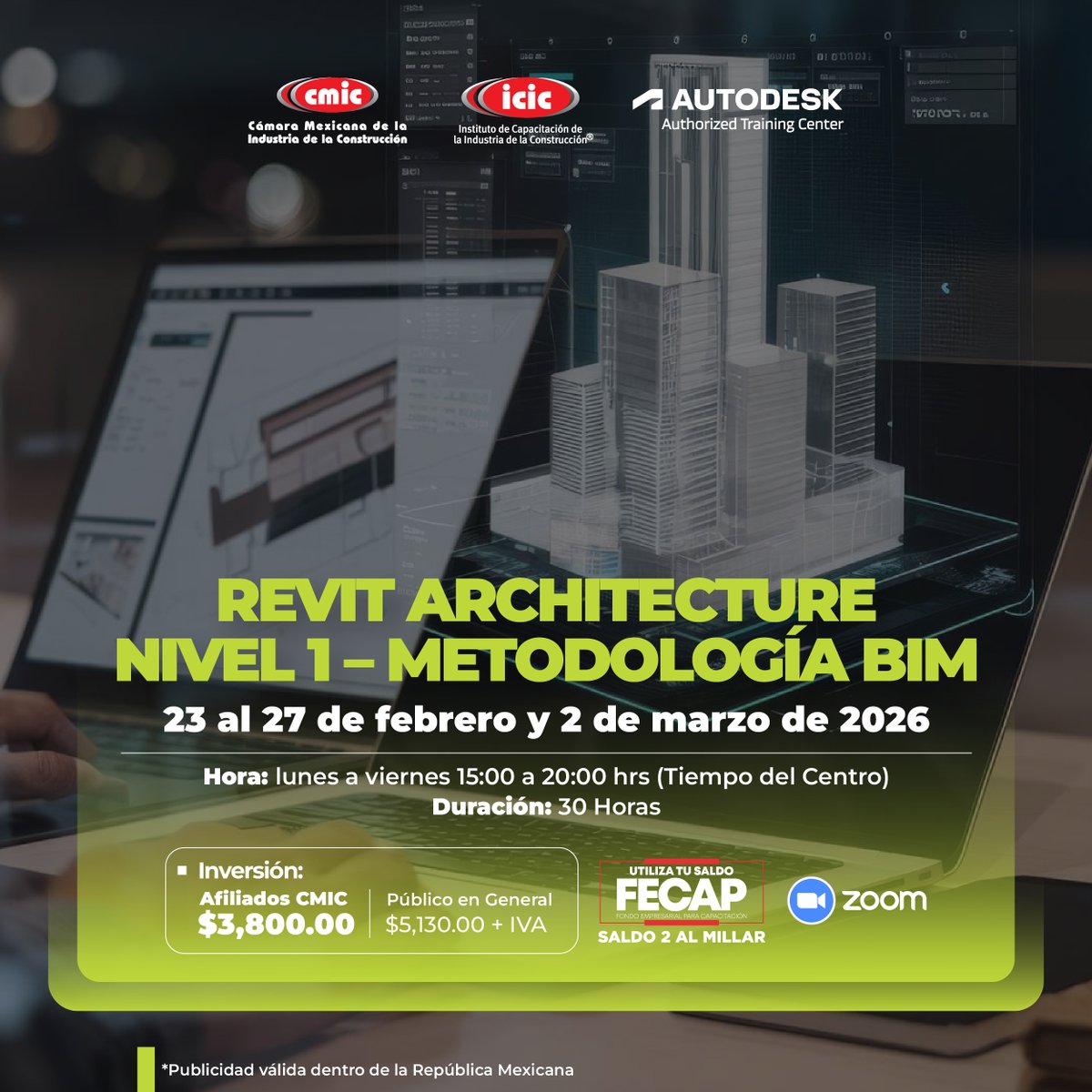 ¡Transforma tus proyectos con Revit BIM!

¡Domina el modelado, cuantificación e impresión de proyectos!

¿Qué te impide llevar tu visión a la realidad?

📲Escríbenos para más información: bit.ly/CursosICIC