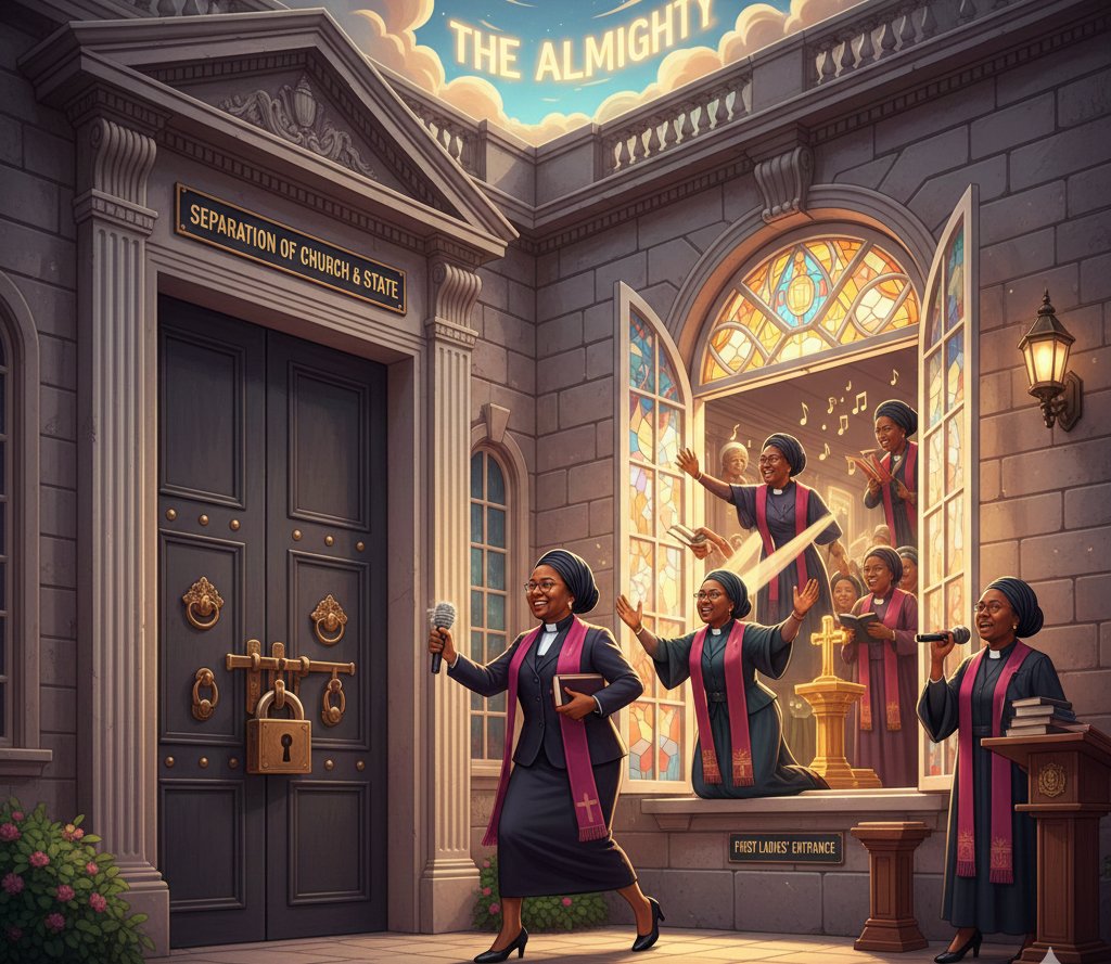 Church Finds New Backdoor into the African State Through The Rise of the Pastoral First Lady
     Africa too likes to talk about the “separation of church and state”, but it seems religion has found a backdoor into the state through First Ladies. The result is that spiritual and