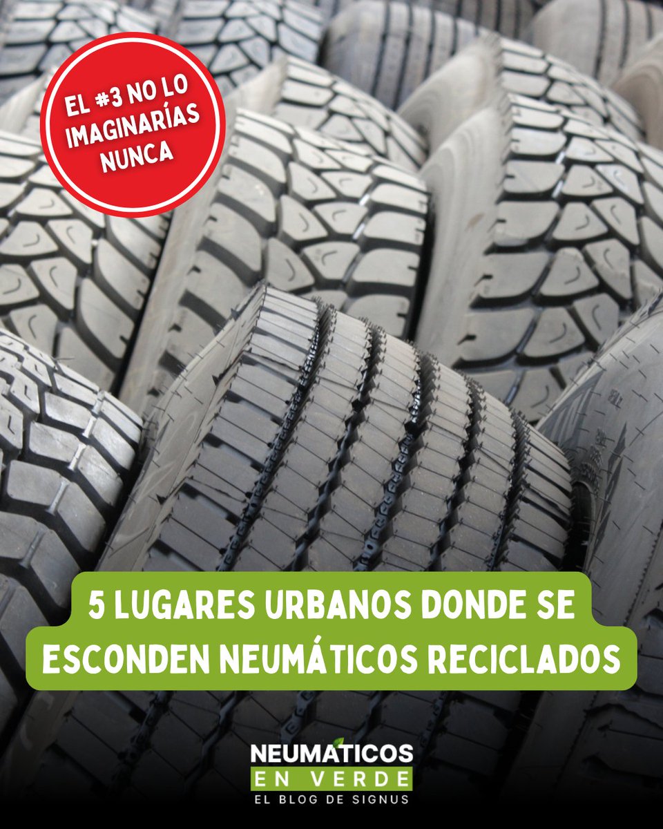 signusecovalor's tweet photo. Los NFVU en su segunda vida están más cerca de lo que imaginas 🛞 👀

Forman parte del suelo de parques, pistas de atletismo y otros espacios urbanos 🌿

Te lo contamos en el #BlogSIGNUS 👇
https://t.co/ZXgWlXmf0W https://t.co/0pozmqunru