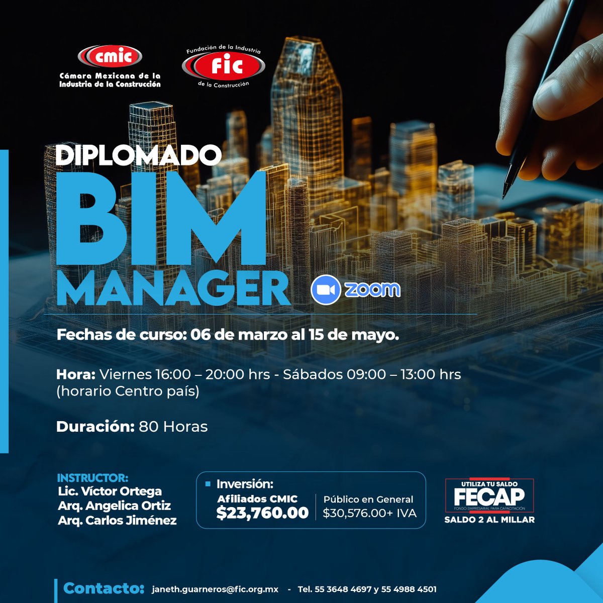 🚀No te pierdas nuestro diplomado en línea "BIM Manager"🚀

💡Aprenderás a gestionar proyectos con la metodología BIM para optimizar recursos y calidad.

¡No dejes pasar esta oportunidad de convertirte en un experto en BIM Manager!🏗️

📲Más información: bit.ly/CursosICIC