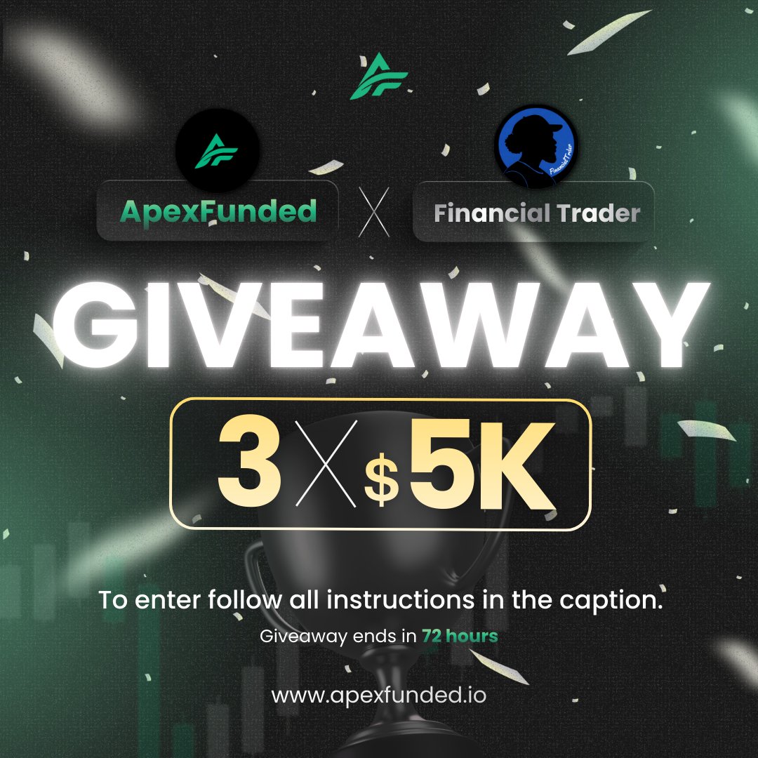🚨 GIVEAWAY ALERT 🚨

We’re giving away 3 × $5,000 <a href="/myapexfunded/">ApexFunded</a> accounts🔥

How to Enter 👇

1️⃣ Follow <a href="/myapexfunded/">ApexFunded</a> &amp; <a href="/FinancialTrder/">Financial Trader 📊</a>
2️⃣ Like &amp; Retweet
3️⃣ Tag 2 Traders
4️⃣ Join the Discord &amp; verify discord.gg/apexfunded

 Winners announced in 72 hours