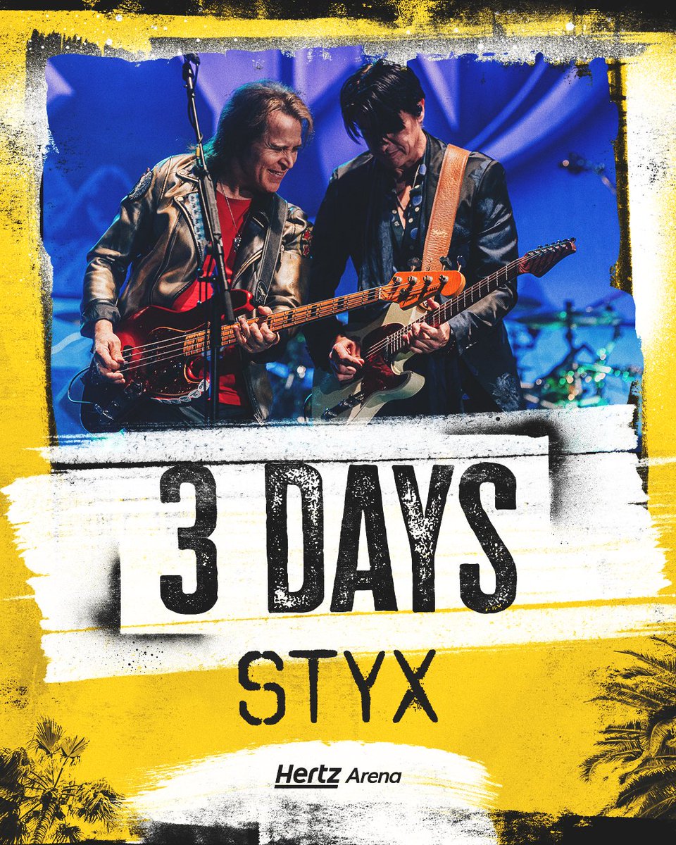 3 DAYS TO GO🎸
Nothing ever goes as planned… except a great night of live music.
STYX at Hertz Arena is almost here 🤘🏻

🎟️bit.ly/StyxAtHertz