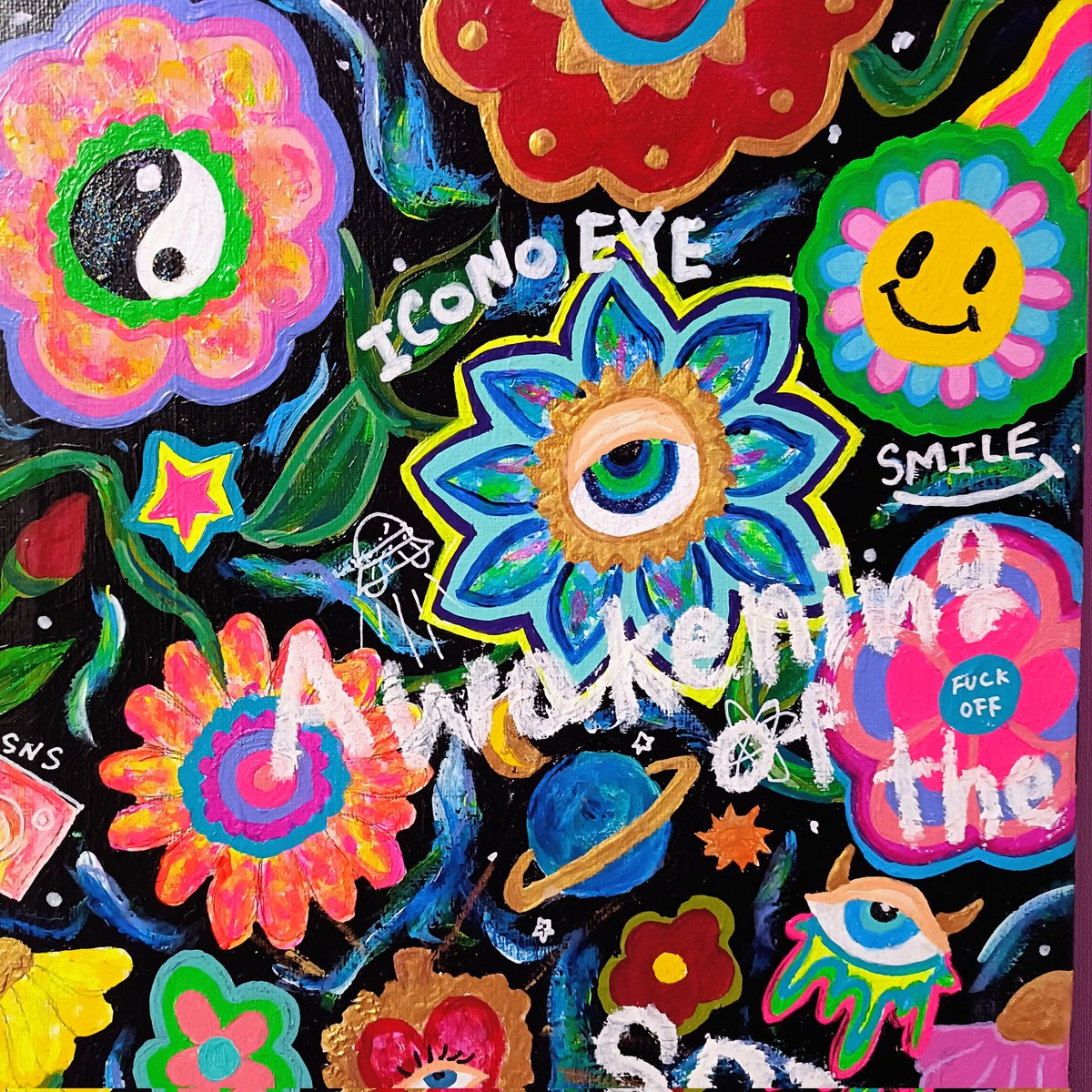 Icono-Eye-Message Flowers-🪷 カラフルポップなお花と共に前向きに