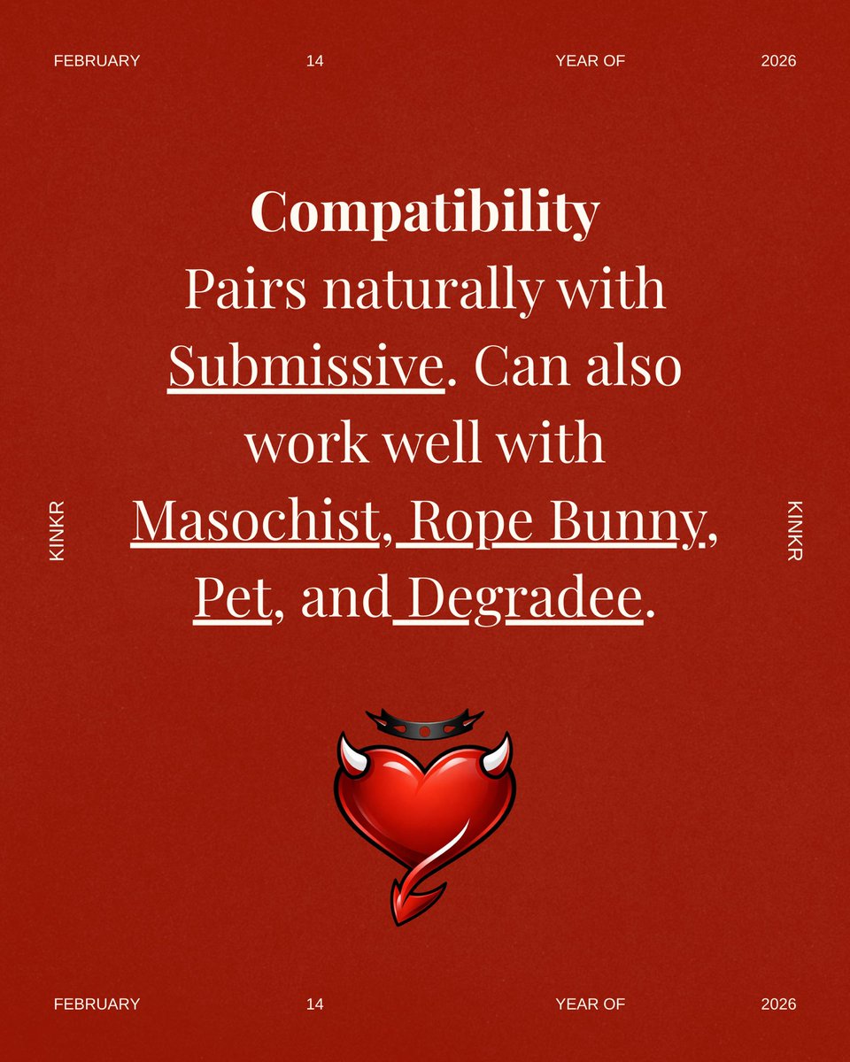 KINKRLive's tweet photo. Are you Dominant? Let’s find out ❤️‍🔥

2.14.26 #KINKR

#Lifestyleapp
#kinkeducation 
#kinkcommunity https://t.co/L6C1DBeLyk