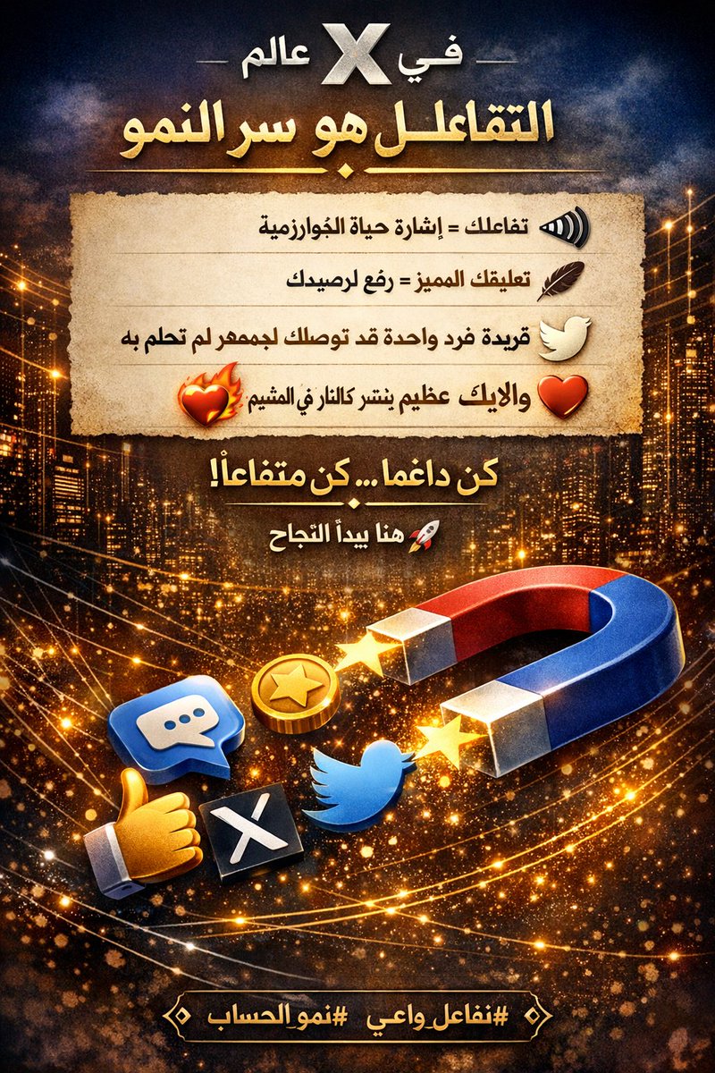 All_AI1's tweet image. في عالم X
التفاعل هو وقود النمو 🔥
ينشّط حسابك، يرضي الخوارزمية، ويعرّفك على جمهور لم تتخيله.
تعليقك الذكي يرفع رصيدك، واللايك دعم عظيم الأثر.
ادعم غيرك ليكبر حضورك 🚀
في عالم .
التفاعل ليس رفاهية، بل قوة خفية تُحرّك الحساب، توقظه، وتدفعه للأمام.

هنا يبدأ النمو الحقيقي 🚀
#تفاعل
