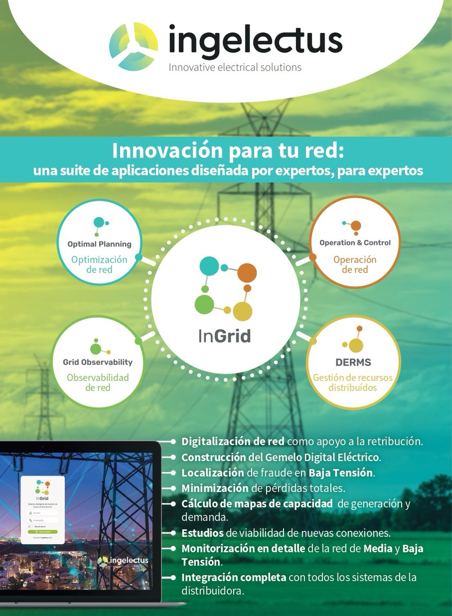 ¿Estás In⁉️
⚡Ingelectus ha desarrollado InGrid para impulsar una gestión más inteligente, digitalizada y basada en algoritmia avanzada especialmente diseñado para distribuidoras de pequeño y mediano tamaño.