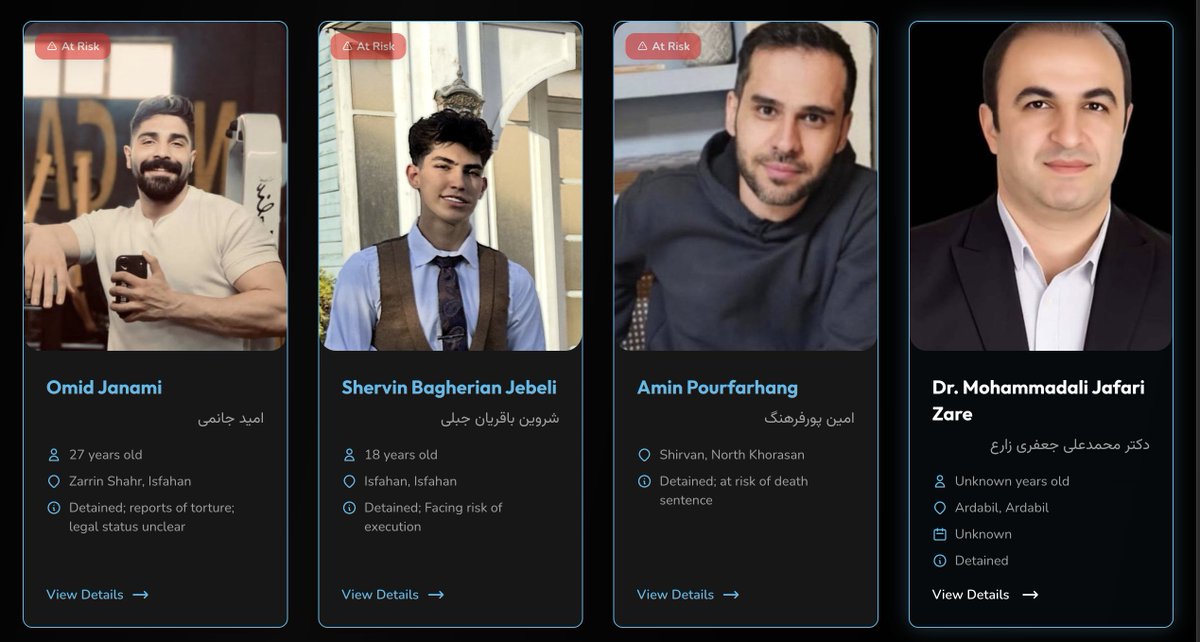 RaziehShin's tweet photo. Their lives is at risk. These detainees in Iran are facing execution.
Their names must be heard. The world must act.
#OmidJanami
#ShervinBagherian
#AminPourfarhang
#HamidrezaVatani
#AbolfazlKarimi
#RezvanehSadeghi
#MohammadShahryari
#IlyaBenrashid
#BehrouzBasereh
#MohammadAbbasi
#MasoudNaeimi
#HamzehKazemi
#AmirhosseinAzarpira
#HosseinMikhakBeiranvand
#PayamFaridian

more info: https://t.co/aaR886snjX