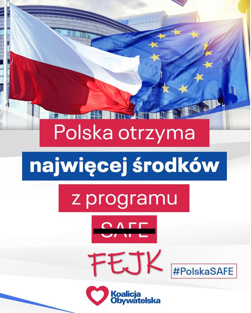 🛡️Nie dajmy się zwieść rządowej narracji o mannie z nieba w kwocie 44 mld EUR na obronność

Program SAFE to nie jest prezent dla Polski. To nie są granty. To preferencyjne finansowanie – instrument, który pozwala taniej sfinansować wydatki obronne, które i tak musimy ponieść