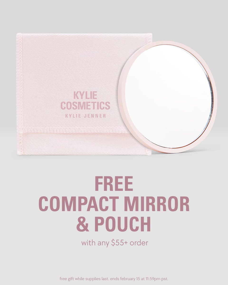 our v-day exclusive is HERE! get 2 for $25 lippies + FREE compact mirror &amp; pouch 💋 shop now at kyliecosmetics.com