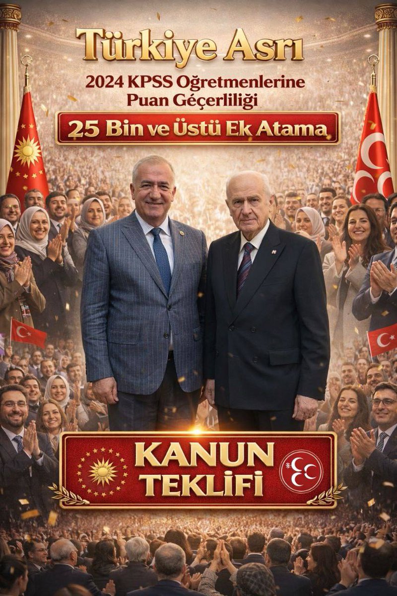 Sayın Vekilim,
Sürecin başından beri bizleri anlayan Sayın Devlet Bahçeli’ye ve MHP teşkilatlarına teşekkür ediyoruz.  2024 KPSS ile 25 bin ek atama yapılması ve puan geçerliliğimiz için kanun teklifi desteğinizi bekliyoruz.
<a href="/Ramazannkasli/">Ramazan KAŞLI</a>