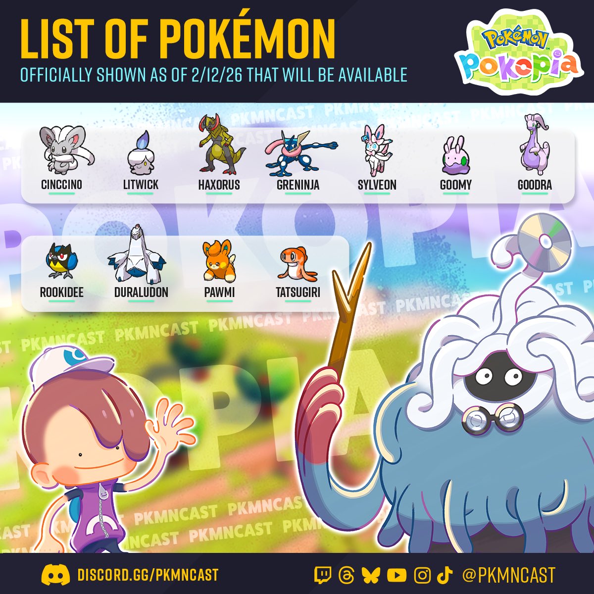 All the Pokémon officially shown (so far) in Pokopia!