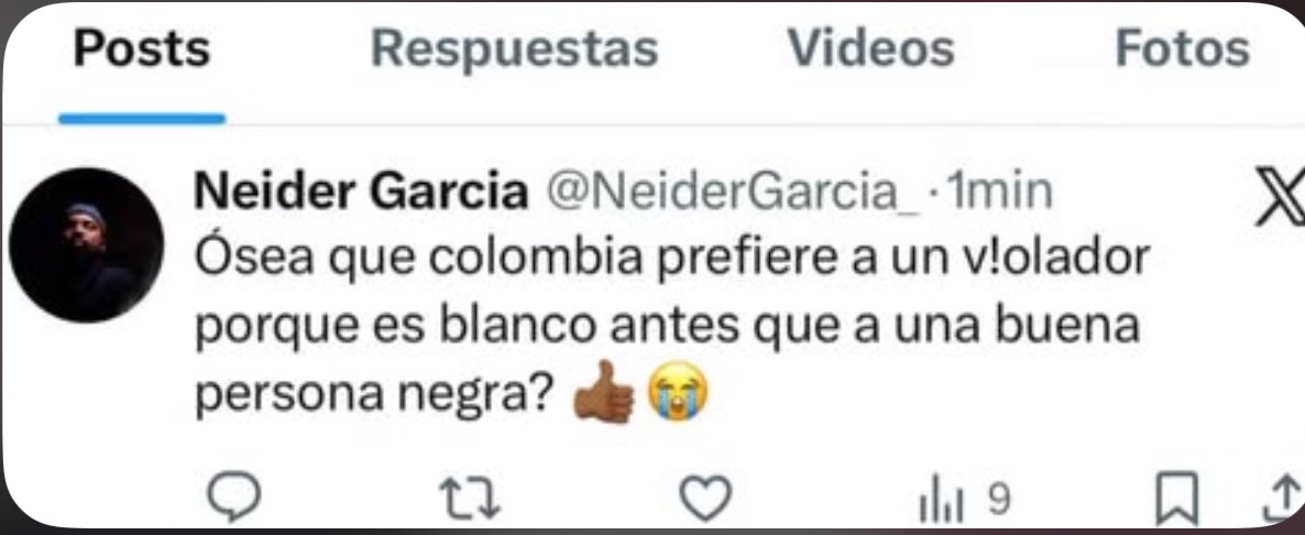 Como olvidar este tuit de neider cuando sebastucho iba ganando las votaciones (lo borro a los minutos) siempre colgándose de su raza #LaCasaDeLosFamososCol3