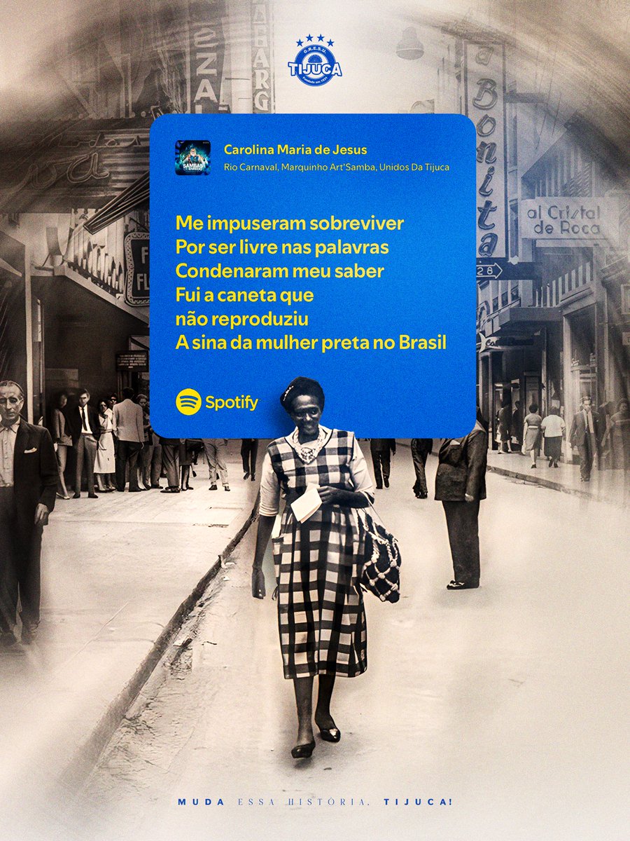 gresutijuca's tweet photo. A Unidos da Tijuca leva para a avenida não apenas um enredo, mas um manifesto: reconhecer, exaltar e reescrever os capítulos que insistiram em apagar.

Já deram o play no nosso samba hoje? https://t.co/gEYIMqQkOQ
