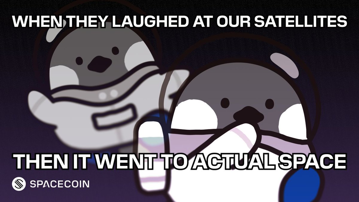 spacecoin's tweet photo. Our team literally experienced laughter IRL when we showed our model satellites at conference booths.

Then we achieved the world’s first end-to-end blockchain txn from Earth to space and back.

And then we sent up another 3 satellites to space.

Thanks for the extra motivation 🫡