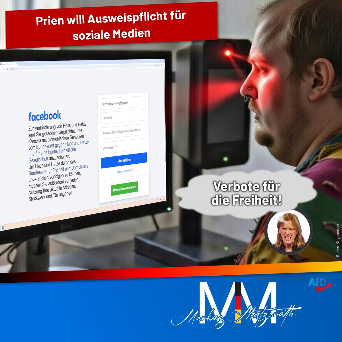 🛑 Vorwand Kinderschutz: Prien will Überwachung und Kontrolle sozialer Medien
Was Karin Prien plant, ist völlig klar: Zur Kontrolle von Informationen, Verfolgung von Kritikern und Zurückerlangung der Diskurshoheit in den sozialen Medien will die Bundesregierung eine