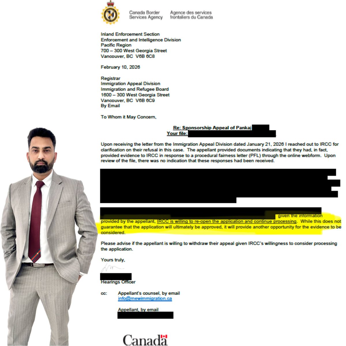 Aman Singh, RCIC - IRB tweet media