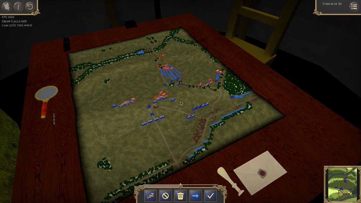 the map was placed on a table inside a room to add immersion