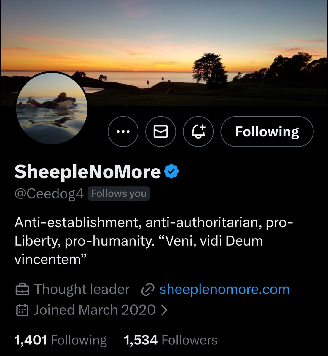 I recommend if you're a Patriot, to check out  <a href="/Ceedog4/">SheepleNoMore</a> shares great content and aligns with our values.