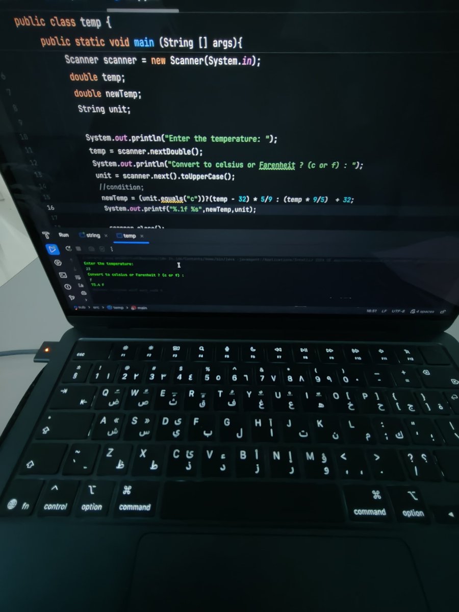 VikasJ627444's tweet image. DAY 10: #selflearn,
From last three days I learn't about Ternary operators,switches,logical operators,LOOPs
*Created Temp converter(c &amp;lt;-&amp;gt;f)program
*rewrote the weight converter program
*now working on Calculater program

can you give me an advice to learn java fast😃