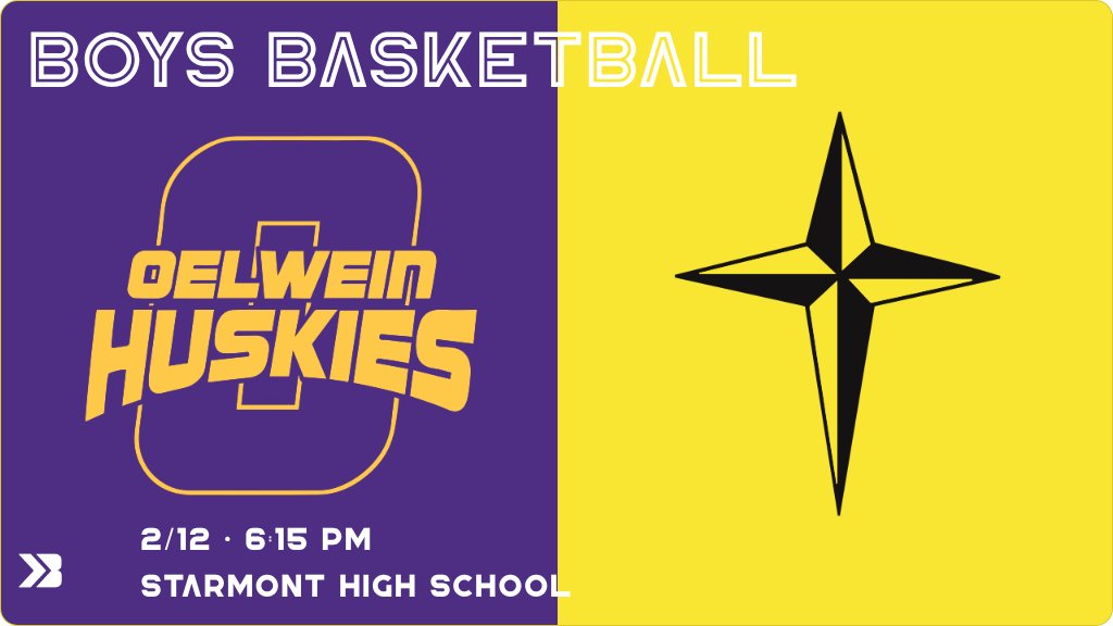 Boys Basketball (Freshman) Game Day! - Check out the event preview for the The Oelwein Huskies vs The Starmont Stars. It starts at 6:15 PM and is at Starmont High School. gobound.com/ia/ihsaa/boysb…