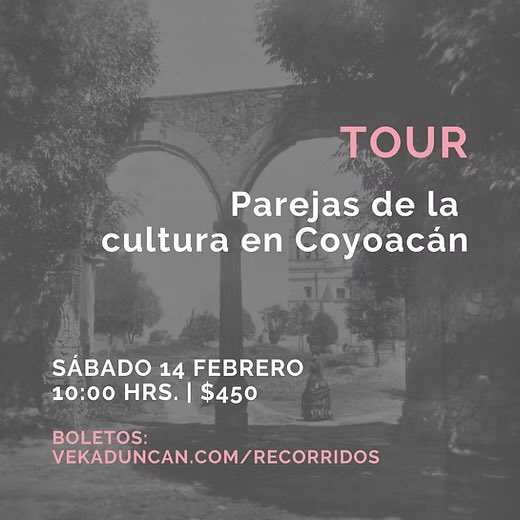 Este 14 de febrero vénganse a noviar con nosotrxs en un recorrido sobre parejas icónicas de la cultura en Coyoacán 🩷

Pueden comprar su boleto en el enlace o escribirme a vekaduncan@gmail.com

vekaduncan.com/product-page/t…