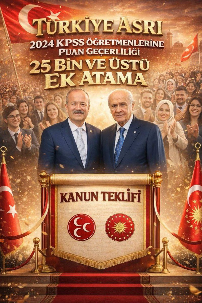 Sayın vekilimiz, sizlerden 2024 kpss ek atama için bir kanun teklifi bekliyoruz 

<a href="/MehmetTaytakMHP/">Mehmet Taytak</a>