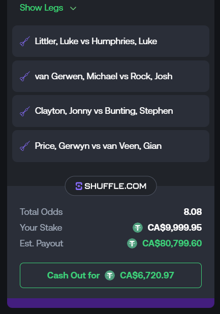 Locked in. IF this wins, I'll giveaway 1000 to someone who retweets and follows me &amp; <a href="/shufflecom/">Shuffle.com</a> 

GAWAAAAAAAN