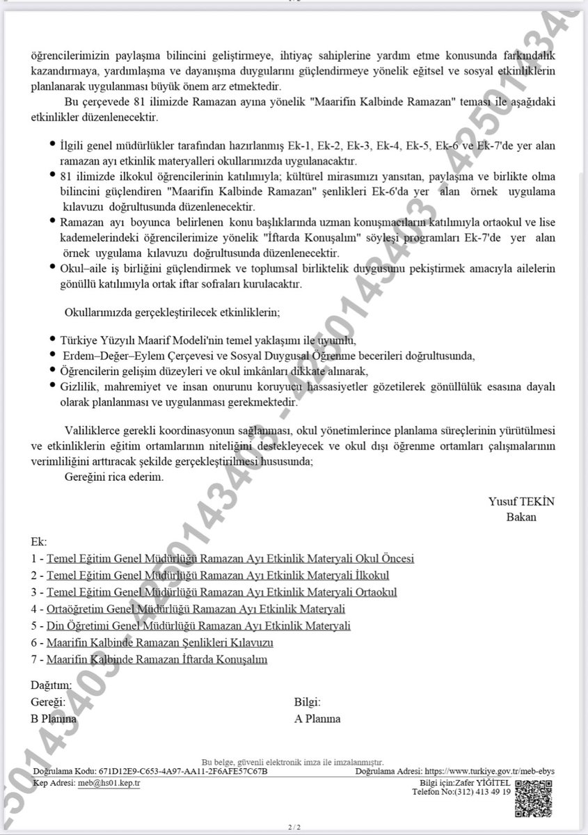 Okullarımızın Ramazan Ayının manevi iklimini teneffüs etmesini sağlayacak adımlar atan Bakanlığı kutluyoruz

MEB’in Ramazan ayının ruhuna ve manevi iklimine uygun olarak “Maarifin Kalbinde Ramazan” temasıyla okullarımızda bir dizi etkinlik planlaması son derece yerinde ve takdire