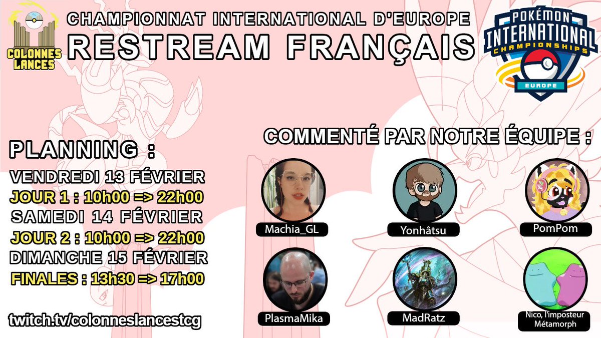 Nous allons restreamer toutes les rondes de l'EUIC et les commenter en français ! 🥖

Retrouvez notre fine équipe : 
- vendredi : dès 10h
- samedi : dès 10h
- dimanche : dès 13h30... environ

Bon EUIC pour les compétiteur.rice.s et bon restream si vous nous regardez !