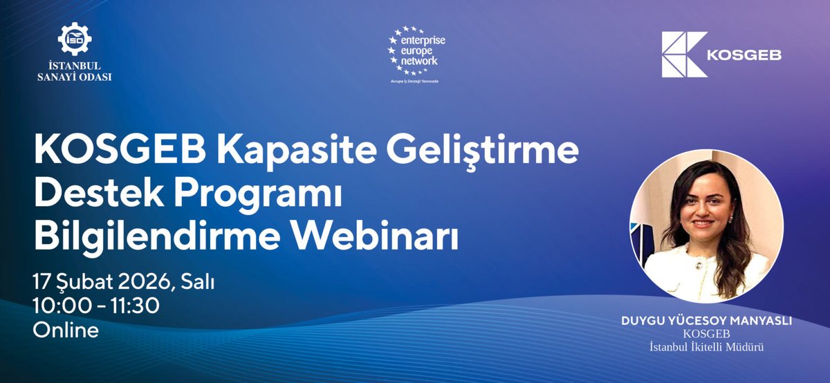KOSGEB Kapasite Geliştirme Destek Programı Bilgilendirme Webinarı

Detaylı bilgi için: een-istanbul.org/event/kosgeb-k…