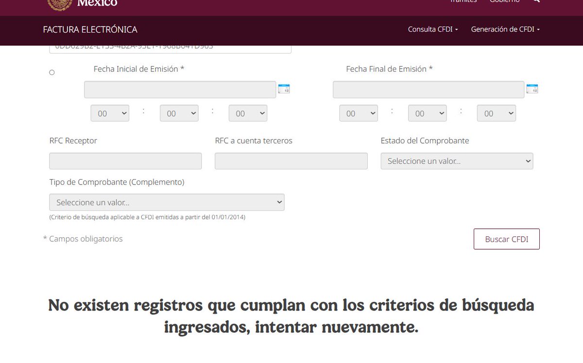 PabloGrajedaC's tweet photo. @SATMX desde el dia de ayer 11-02-26 el portal no me permite cancelar facturas, ingeso la busqueda con el folio fiscal y me indica que no hay registros, pero si valido la factura, me arroja que si estan en los registros del SAT, ya hice limpieza de cache, entre con otros navegado https://t.co/DlhEKowizd