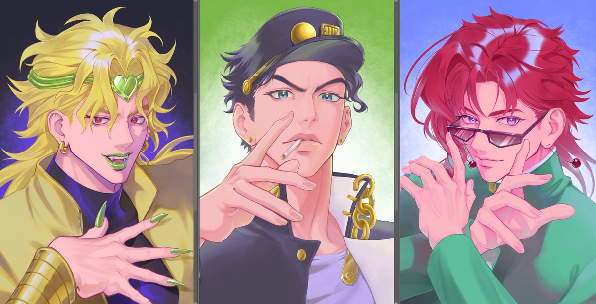 New art prints for #CQ9
โปสการ์ดโจโจ้ที่เอาไปซีคิวงับ (ไปทั้งเสาร์/อาทิตย์เลย)

#art #jojo #jjba #dio #jotaro #kakyoin