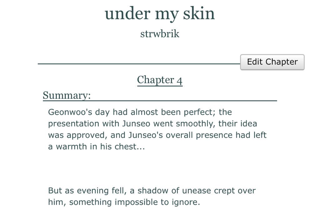 strwbrik's tweet photo. under my skin (chapter 4) 

🧴 geonseo 
🧴 3.6k (11k in total)
🧴 ao3: https://t.co/m4IwwnTZJo https://t.co/MvnN4JIhpv