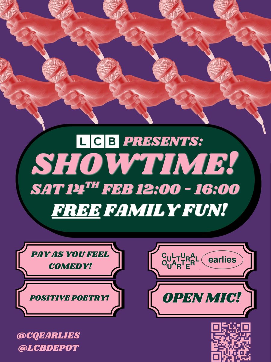 visit_leicester's tweet photo. This Saturday you can get involved with FREE creative family fun at the @lcbdepot. There's pay what you feel family-friendly comedy, positive poetry, a chance to explore nature through dance and loads more! All part of @CQearlies across the Cultural Quarter! https://t.co/y3sHKJPnnw