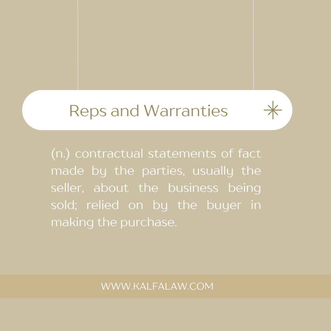 In an M&amp;A transaction, representations and warranties are contractual statements of fact - most often made by the seller - about the business being sold. Buyers rely on these statements when deciding whether to proceed and on what terms.