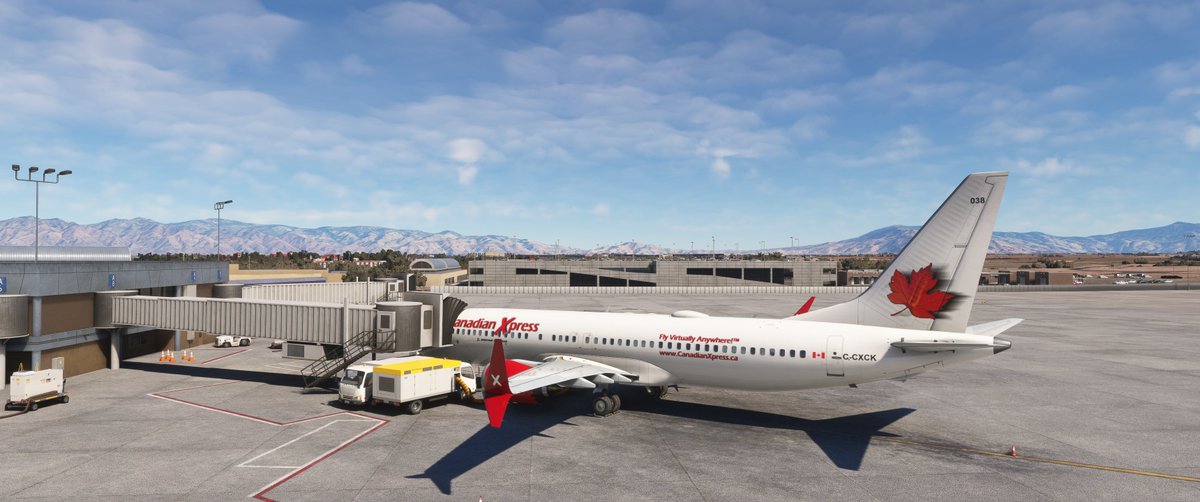 CXA001's tweet photo. 2/2 Photo dump from today's flight from Calgary International CYYC) to Tucson International (KTUS) 2 hours 52 minutes on @vatsim  with the @canadianxpress  Boeing 737 MAX 8. https://t.co/exjud2bGWA