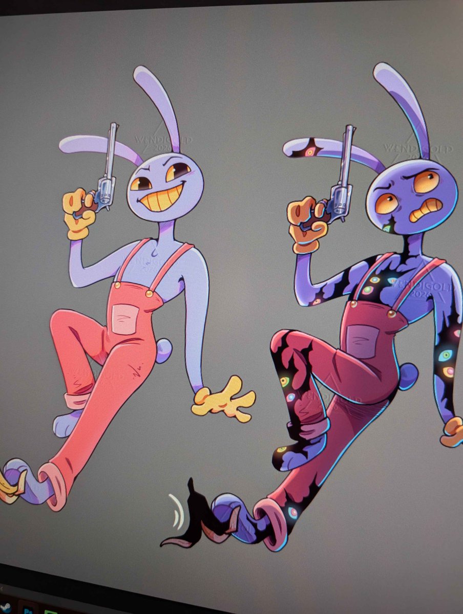 WIP : Recto verso standee for the mail club >:3

patreon.com/Wendigold

#tadc #jax